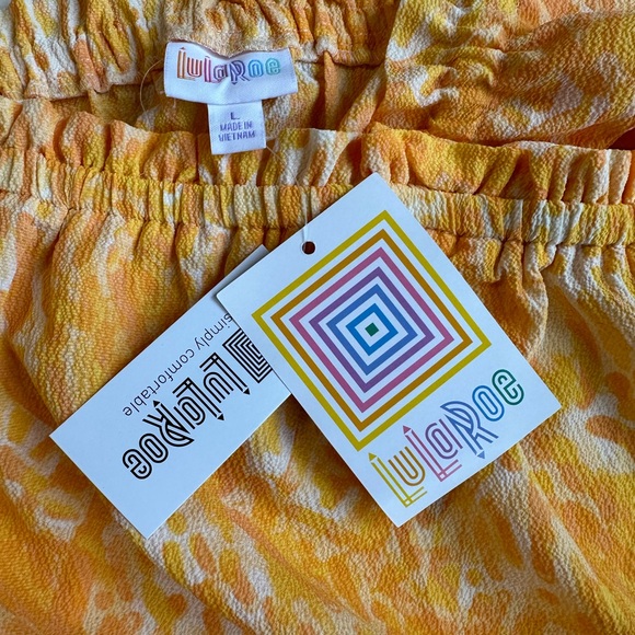 NWT Lularoe Daisy ruffle strap tank top yellow size L - Picture 5 of 7